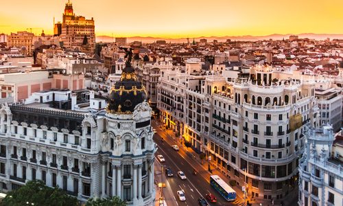 Gran Vía street in central Madrid